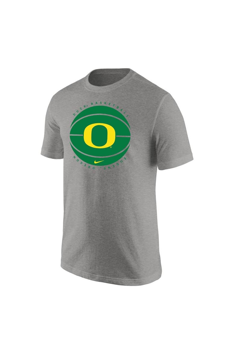 Men's Nike Heather Gray Oregon Ducks Basketball Logo T-Shirt, Alternate, color, Gray
