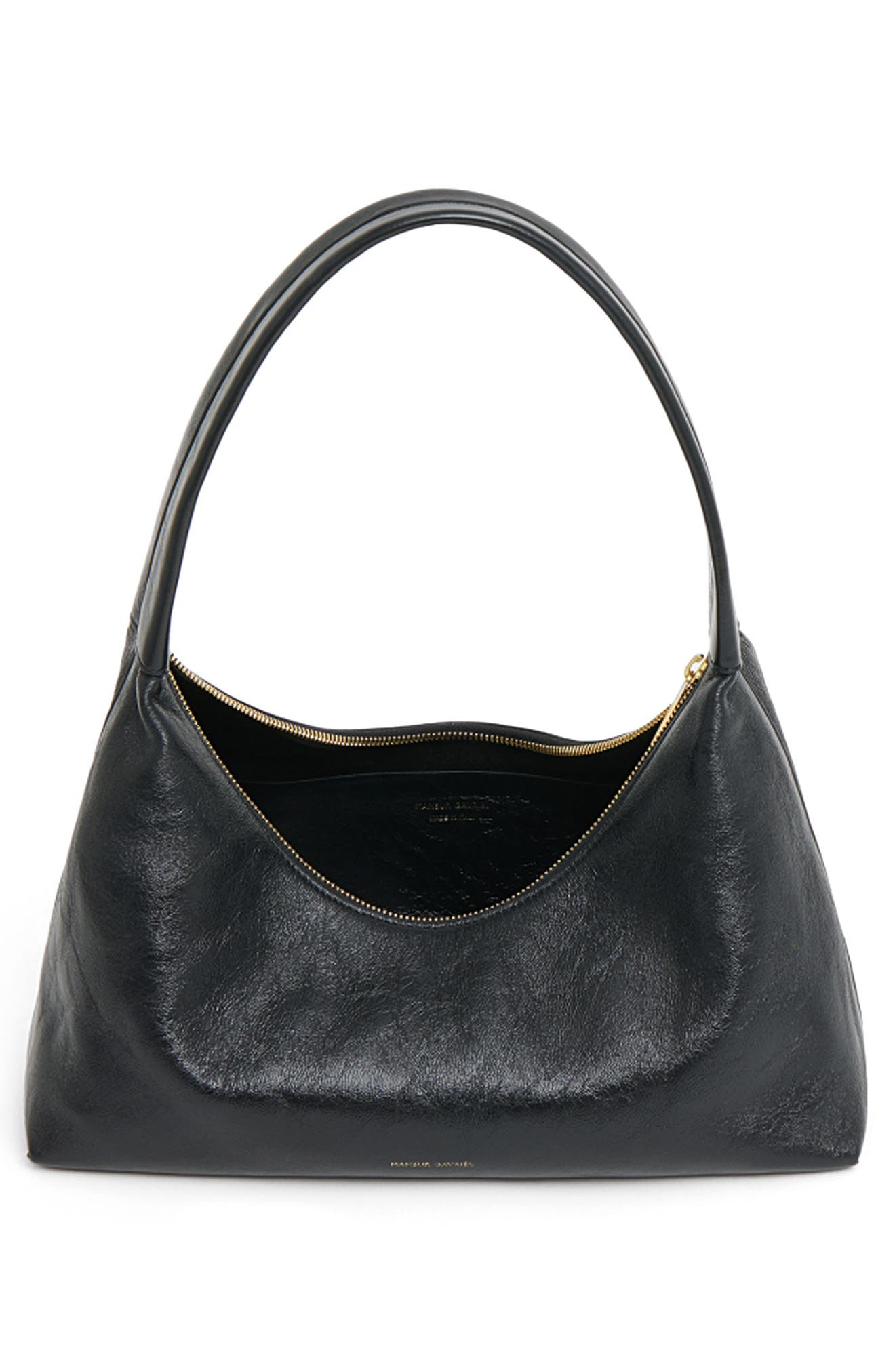 Candy Baguette Leather Shoulder Bag, Alternate, color, BLACK