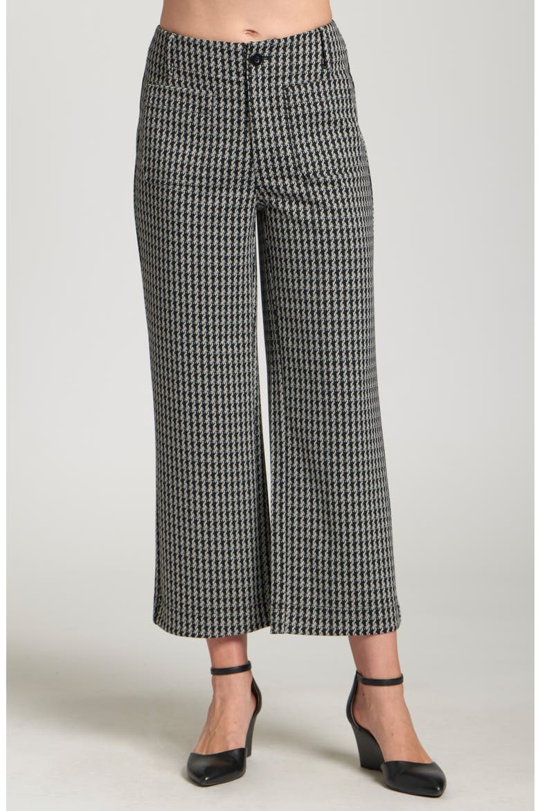 Ponte Wide Leg Crop Pants, Main, color, BLACK/ WHITE