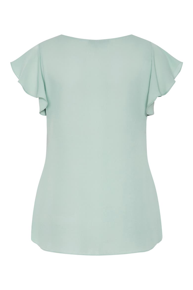 Florrie Zip Flutter Sleeve Top, Alternate, color, SEAFOAM