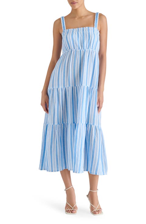 Alissa Stripe Tiered Cotton Gauze Midi Sundress