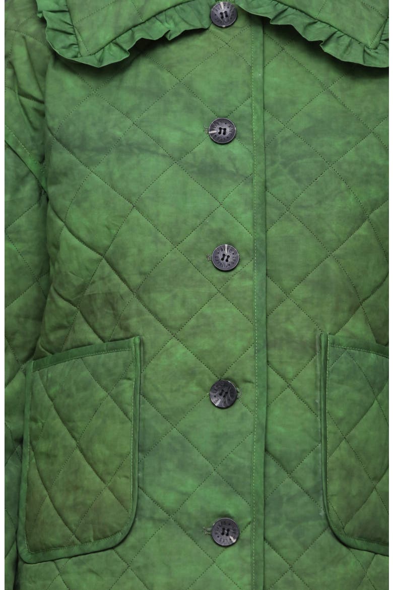 Ruffle Collar Quilted Jacket, Alternate, color, OLIVE