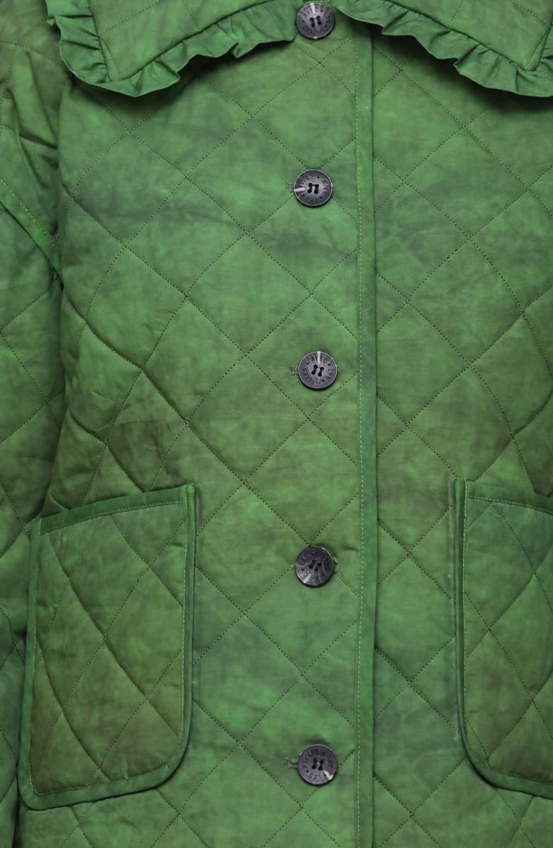 Avec Les Filles Ruffle Collar Quilted Jacket, Alternate, color, Olive