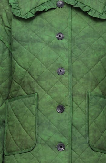 Ruffle Collar Quilted Jacket