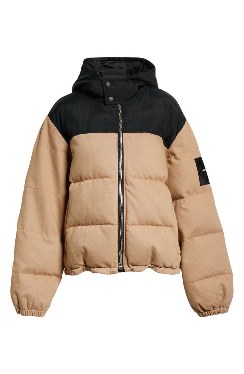 Alexander Wang Colorblock Hooded Denim Puffer Jacket, Alternate, color, 