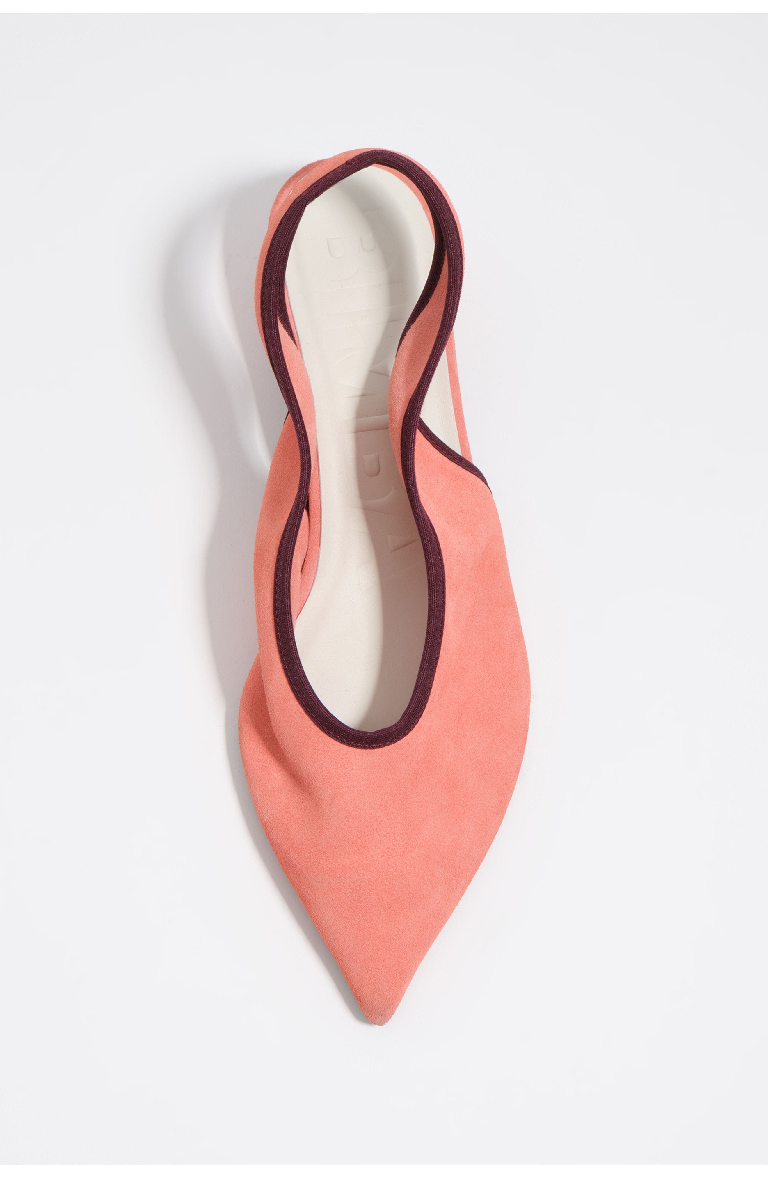 Suede Slingback Shoe With Low Heel, Alternate, color, SALMON