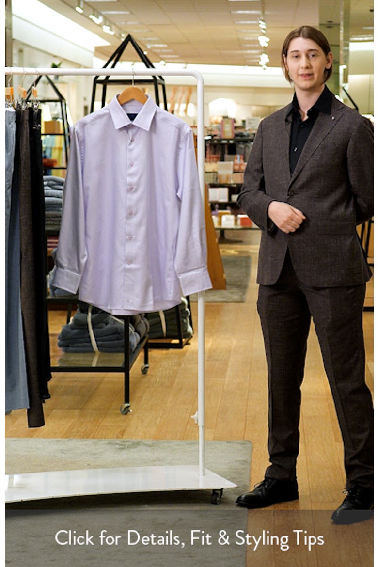 Trim Fit Textured Twill Cotton Dress Shirt video