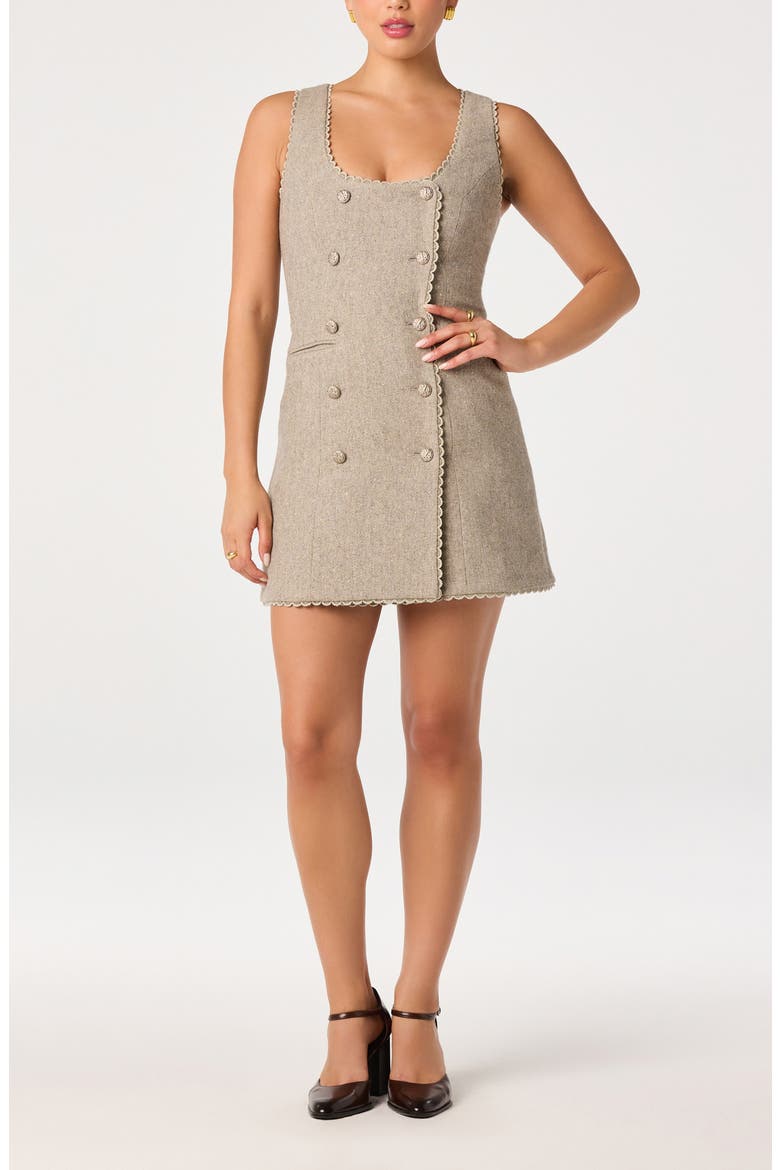 Luna Wool Blend Minidress, Main, color, TAUPE