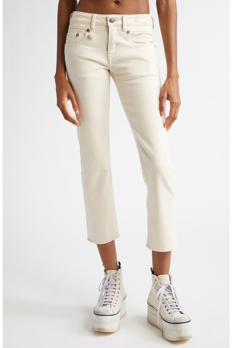 Crop Straight Leg Boy Jeans, Main, color, ECRU STRETCH
