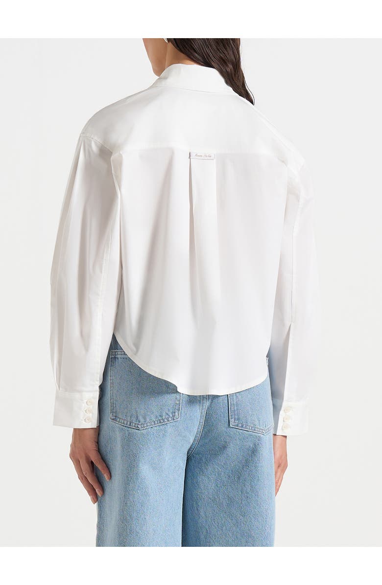 Manière De Voir Eleni Cropped Shirt With Balloon Sleeves, Alternate, color, White