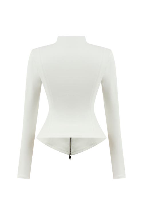 Nocturne Zipper Detailed Blouse In Ivory