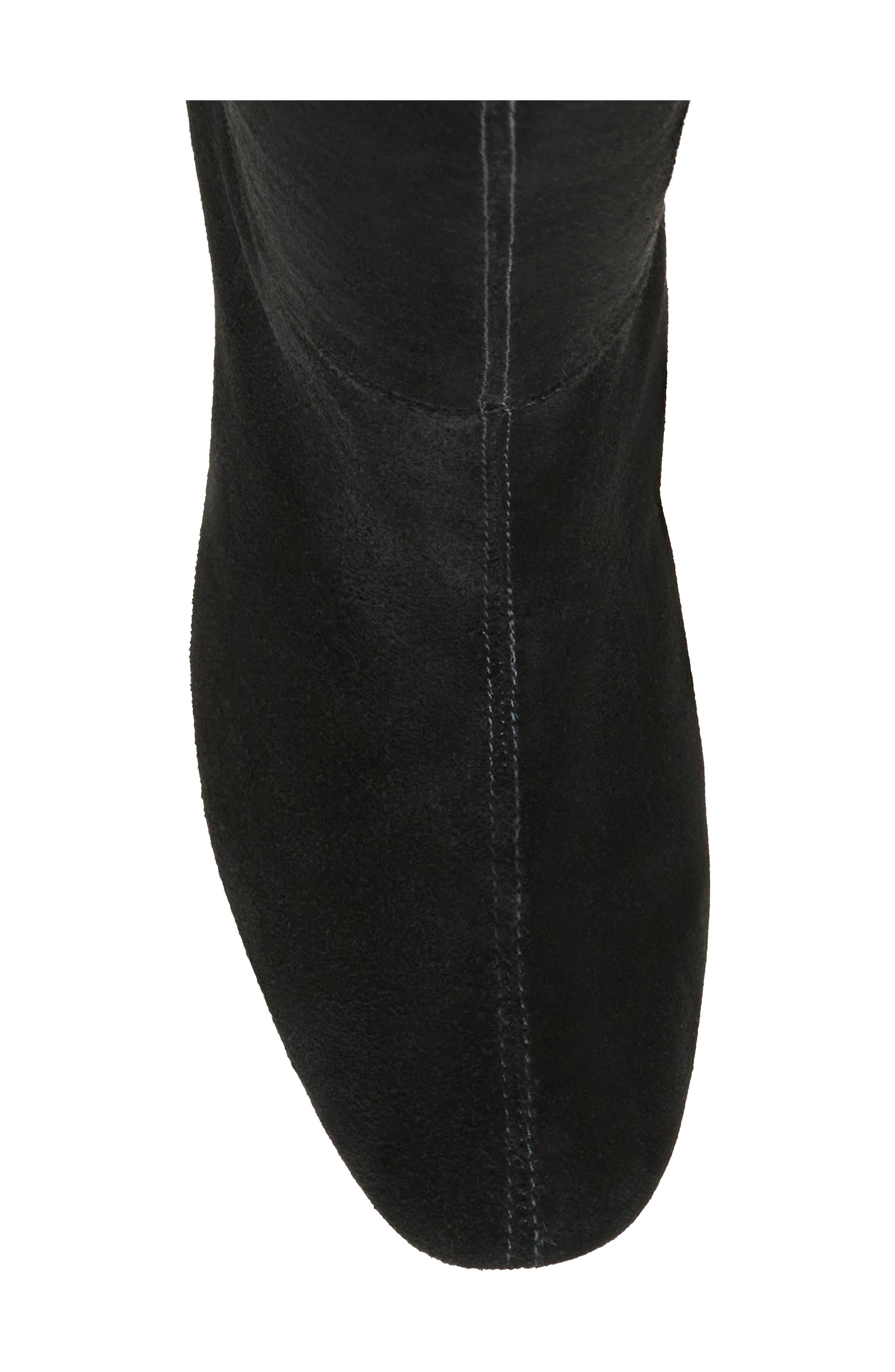 Bertha Waterproof Leather Knee High Wedge Boot, Alternate, color, BLACK SUEDE