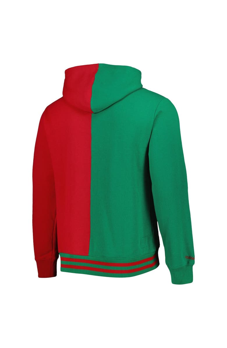 Mitchell & Ness Men's Mitchell & Ness Green/Red Milwaukee Bucks Hardwood Classics Split Pullover Hoodie, Alternate, color, Green