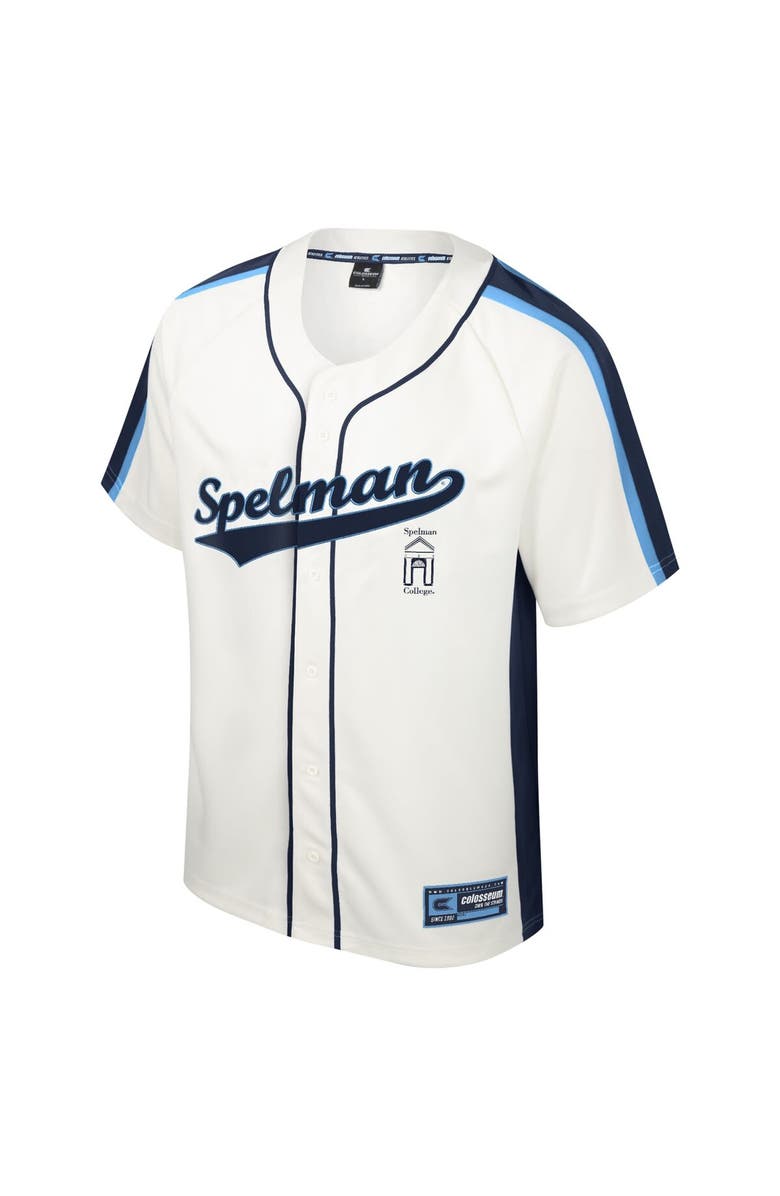 COLOSSEUM Men's Colosseum Cream Spelman College Jaguars Ruth Button-Up Baseball Jersey, Alternate, color,