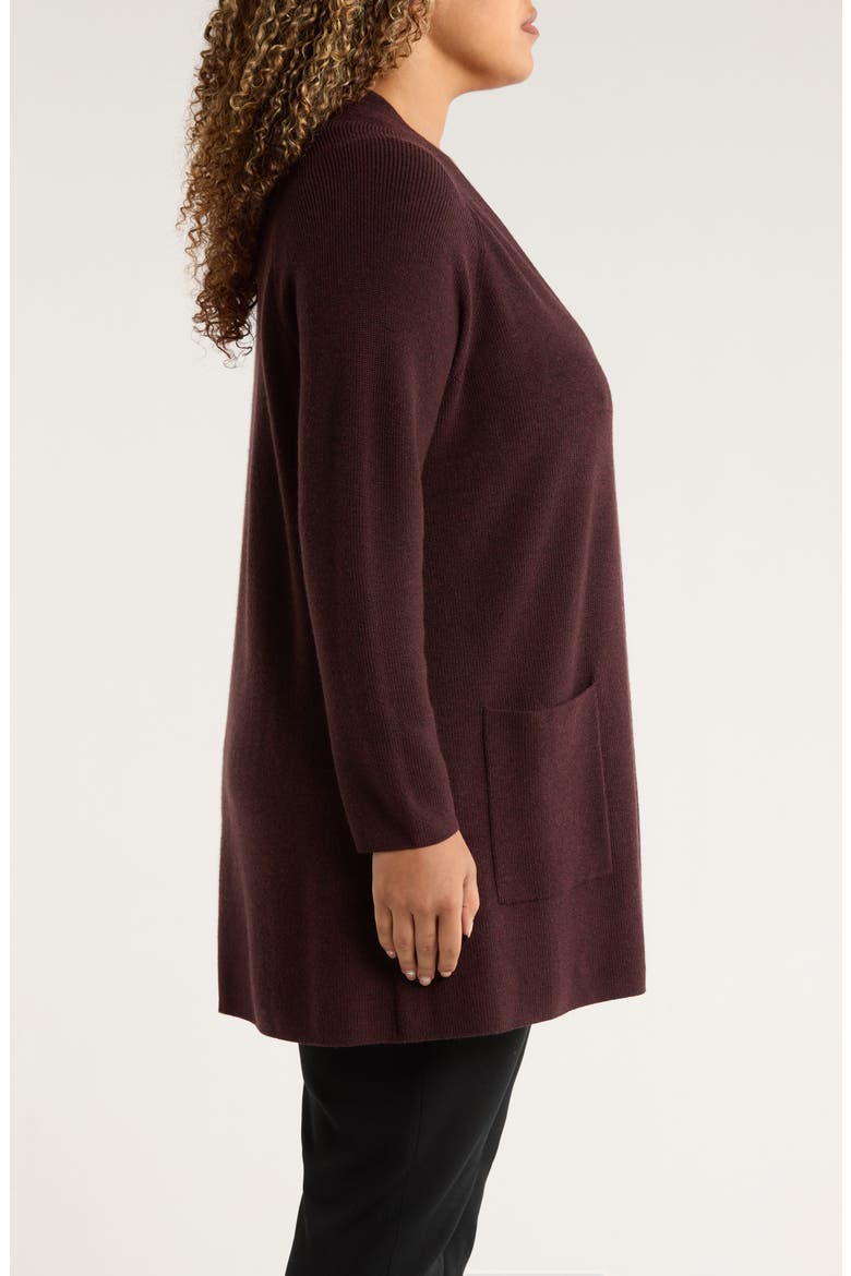Open Front Wool Cardigan, Alternate, color, CASSIS