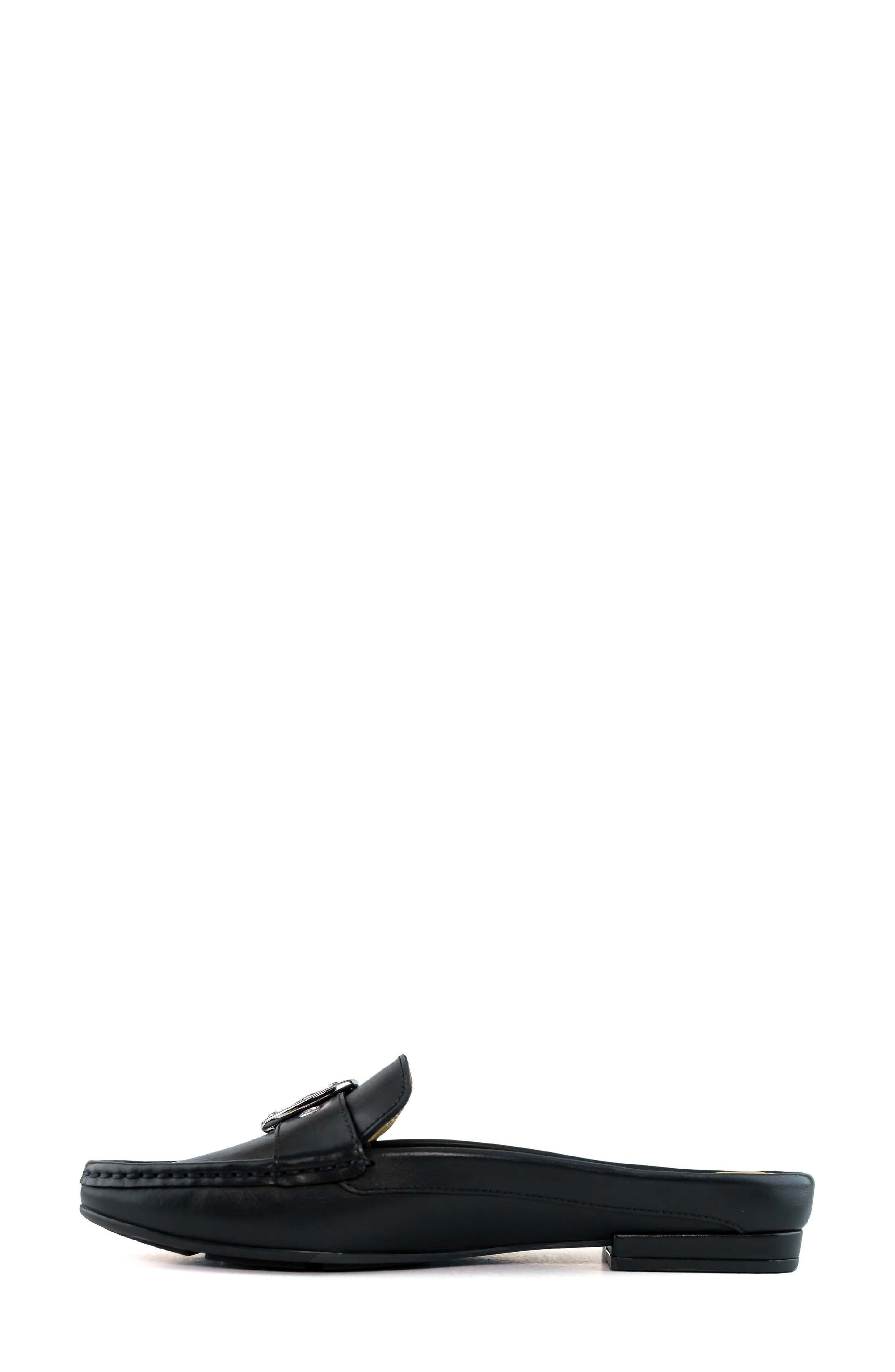 Barbara St Leather Buckle Mule, Alternate, color, BLACK NAPA