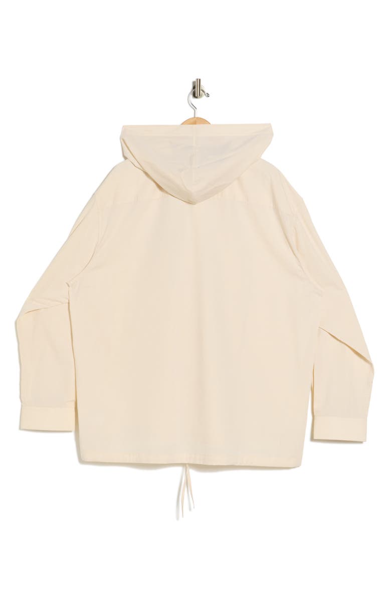 Helmut Lang Hoodie Cotton Poplin Button-Up Shirt, Alternate, color, Vanilla