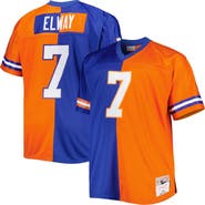 Mitchell & Ness Men's Mitchell & Ness John Elway Royal/Orange Denver Broncos Big & Tall Split Legacy Retired Player Replica Jersey