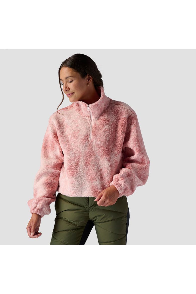 Printed Mid Pile Fleece 1/4 Zip Pullover - Women's, Main, color, Pink Cloud Prink