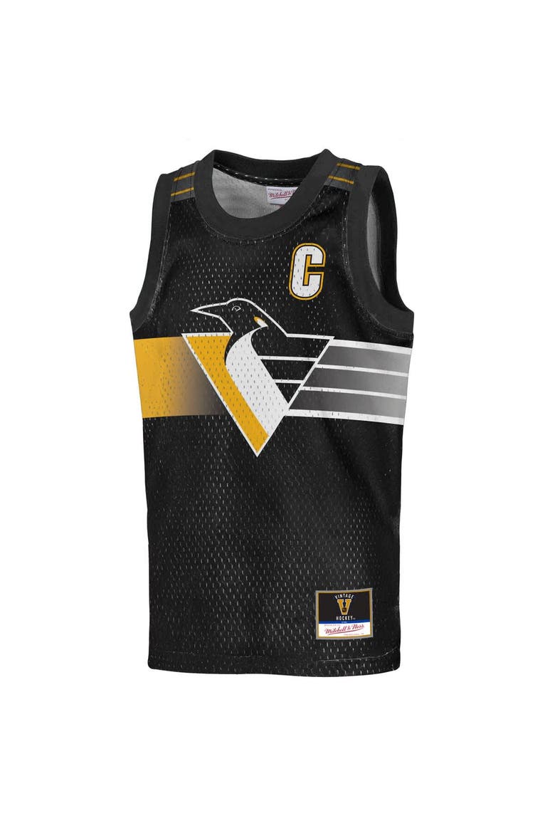 Youth Mitchell & Ness Mario Lemieux Black Pittsburgh Penguins Maxxed Out Fashion Basketball Jersey, Alternate, color, Black