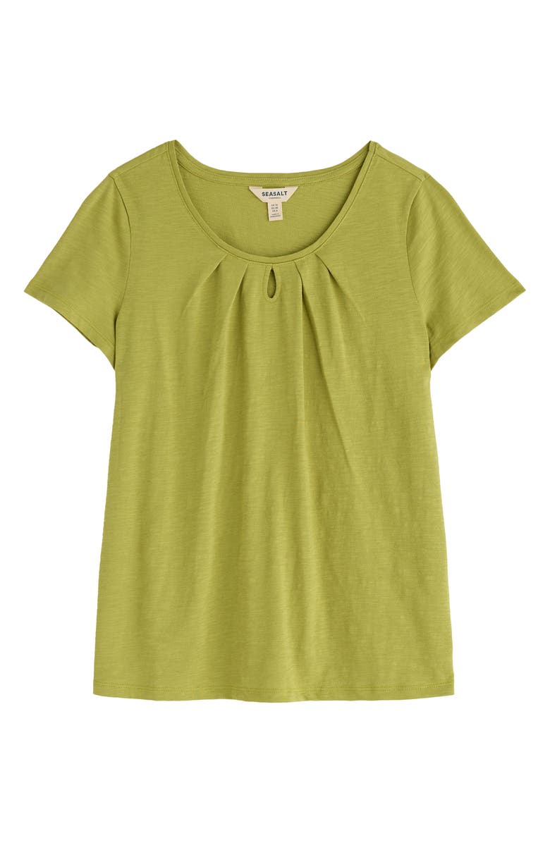 Seasalt Cornwall Appletree Keyhole Organic Cotton T-Shirt, Alternate, color, Avocado