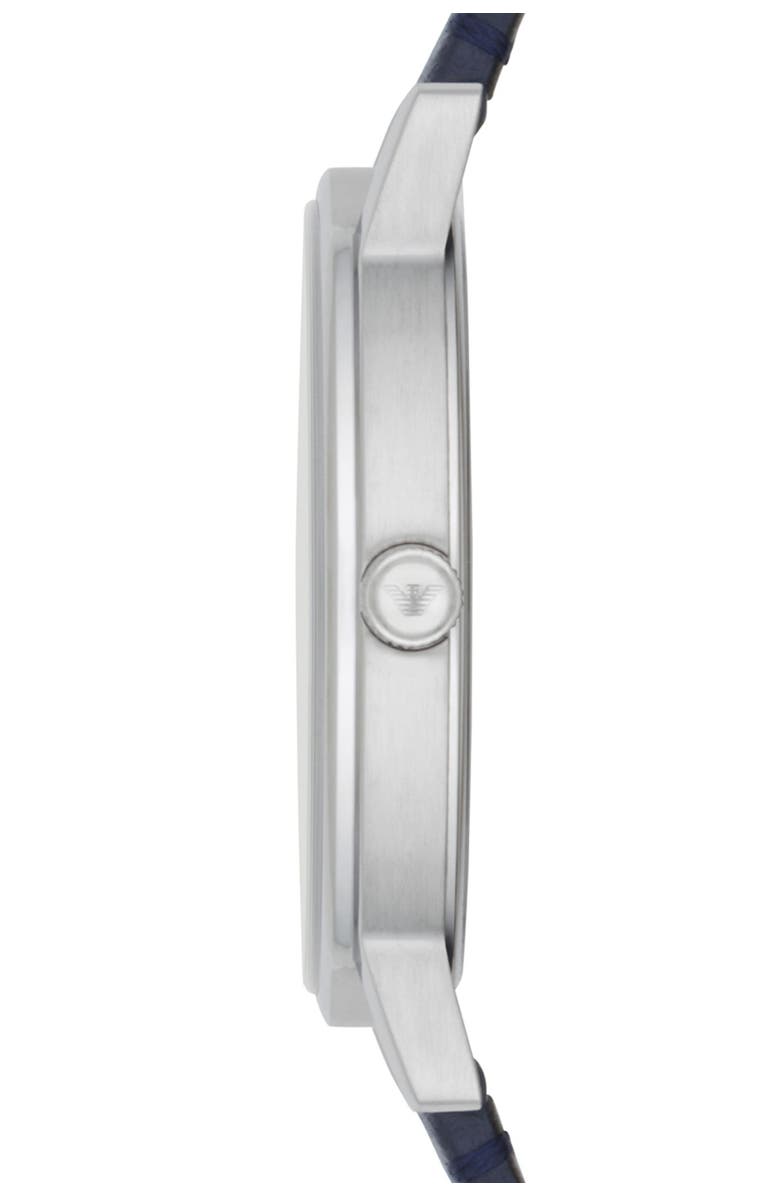 Emporio Armani Men's Kappa 3-Hand Quartz Leather Strap Watch, 41mm, Alternate, color, Blue/ Blue