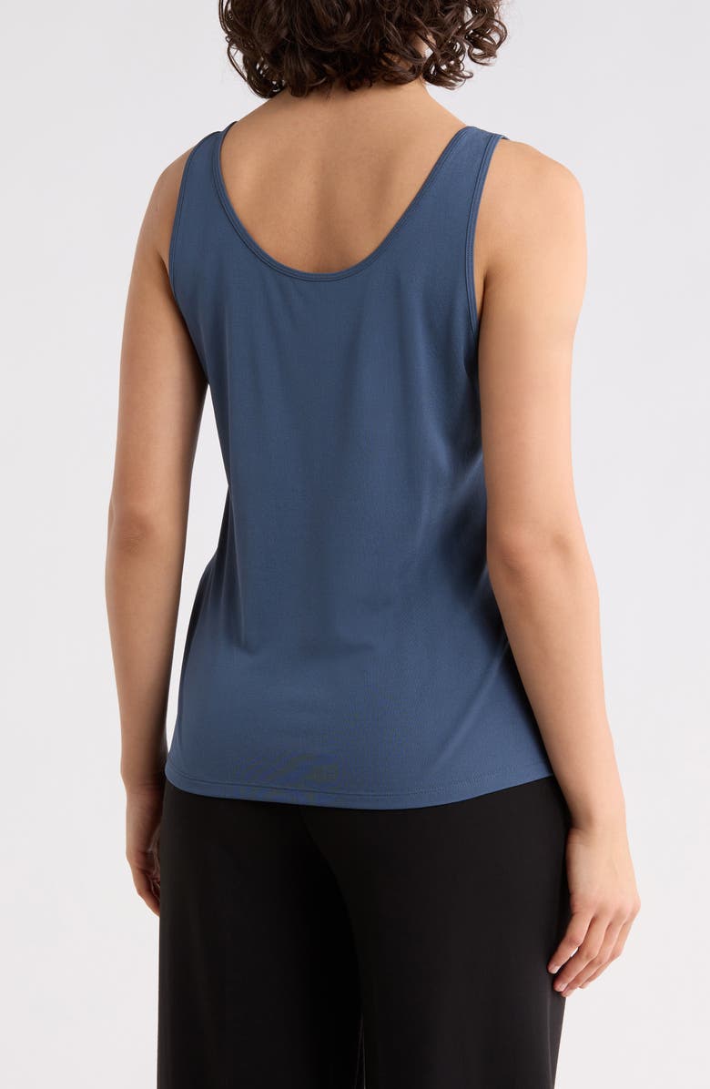 Eileen Fisher Slim Fit Scoop Neck Silk Tank, Alternate, color, Eclipse
