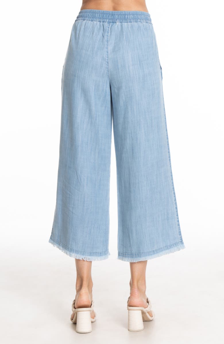 APNY Frayed Pull-On Crop Wide Leg Chambray Pants, Alternate, color, 