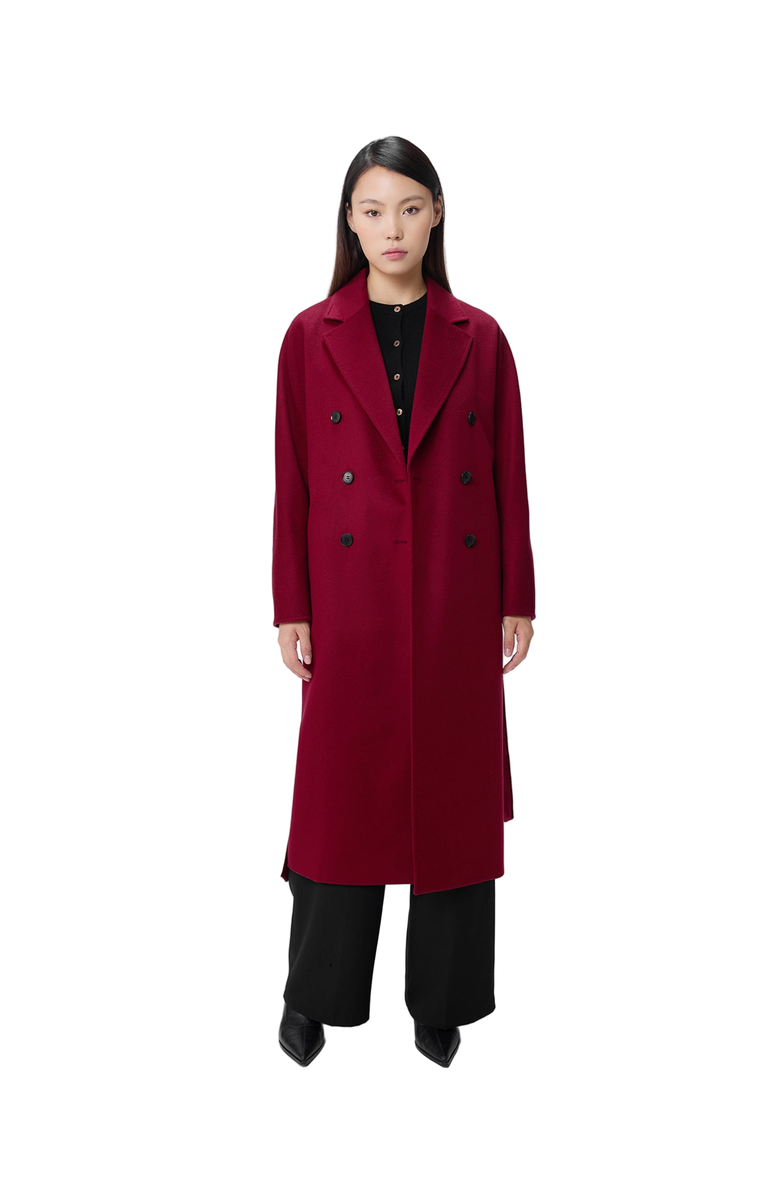 Gobi Cashmere Women's Double-Breasted Cashmere Coat, Main, color, Bordeaux