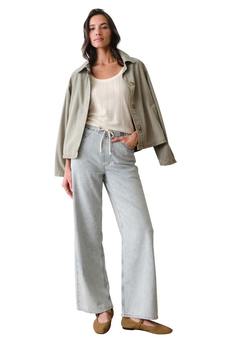 Marine Layer Lexi Pointelle Scoop Neck T-Shirt, Alternate, color, Antique White