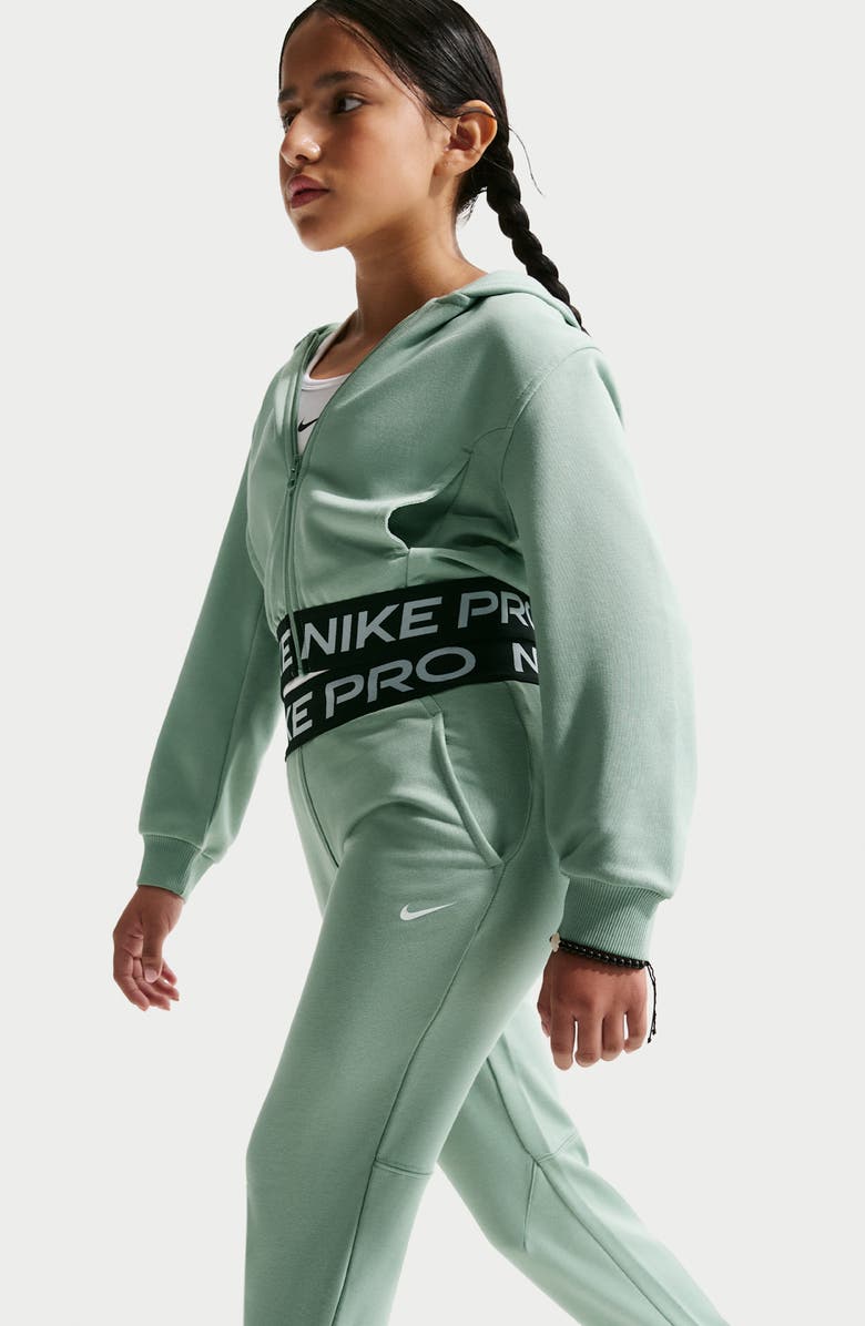 Nike Kids' Pro Fleece Elastic Waist Joggers, Alternate, color, Steam/ Black/ White