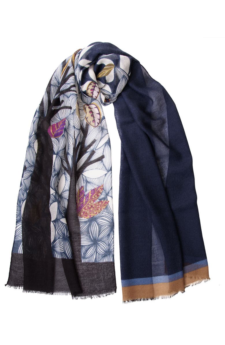 Elizabetta Bosco - Wool Scarf, Main, color, Navy