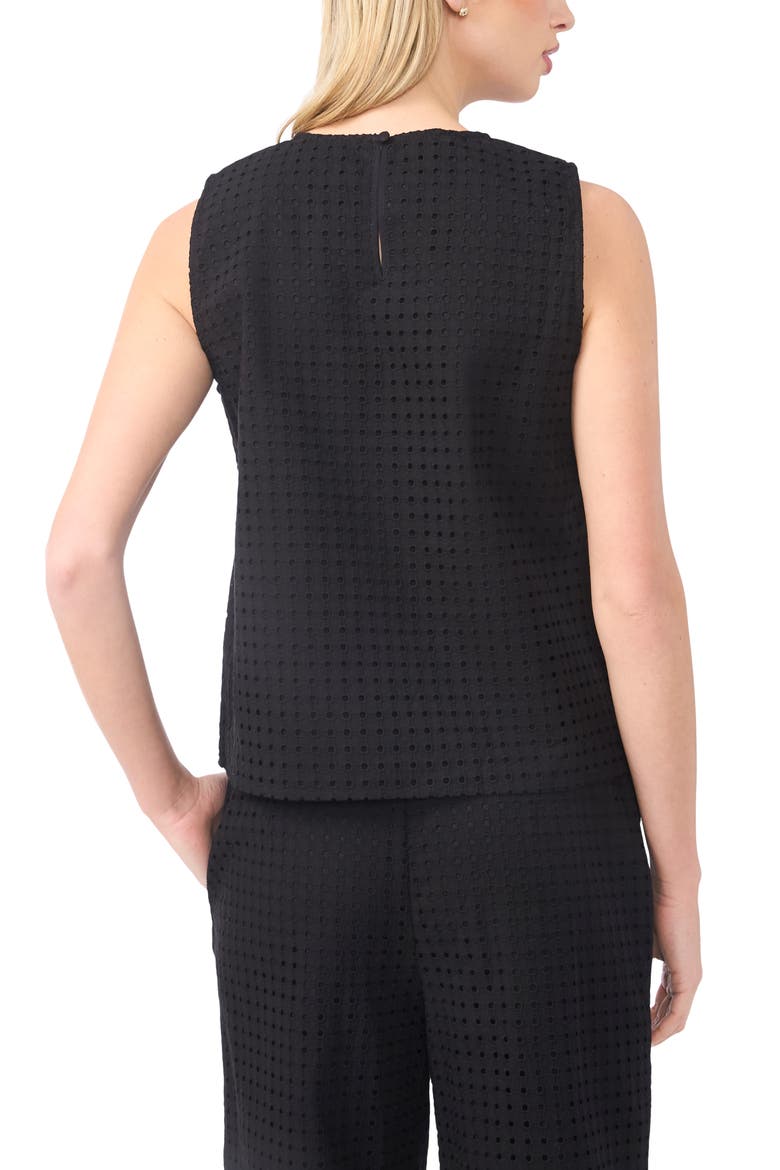 Eyelet Embroidery Shell, Alternate, color, RICH BLACK 060