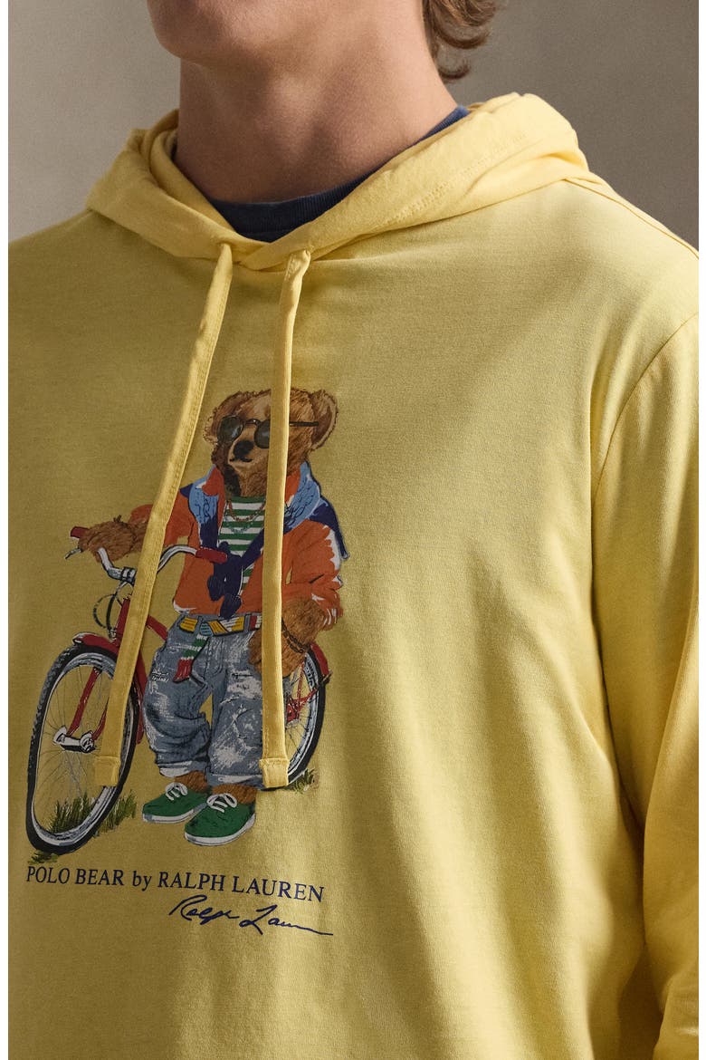 Polo Bear Graphic Hoodie, Alternate, color, CORN YELLOW-SUMMER BEAR