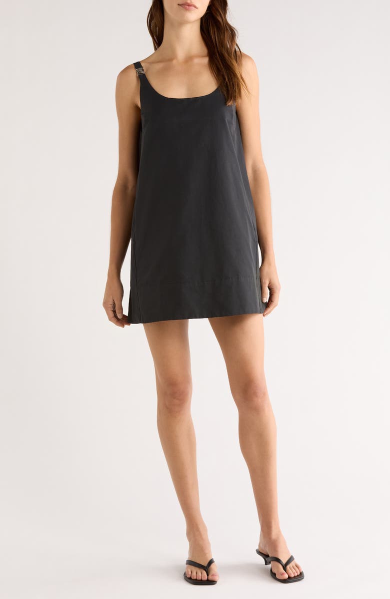 STAUD Glaze Shift Dress, Main, color, Black