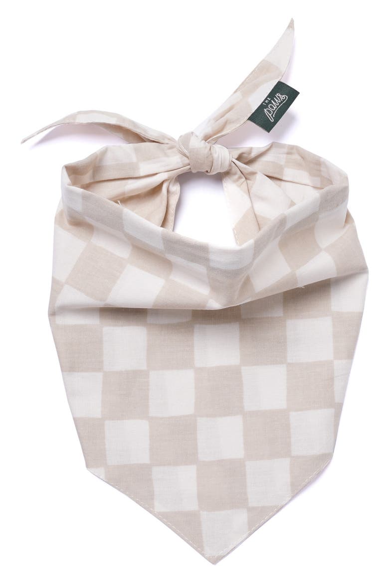 Checkers Dog Bandana, Main, color, BEIGE
