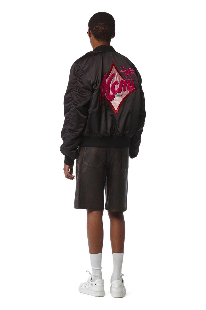 x SNIPES Satin Bomber Jacket, Alternate, color, Black