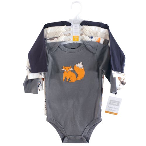 Hudson Baby Five-piece Collection Of Long-sleeve Cotton Bodysuits In Multi