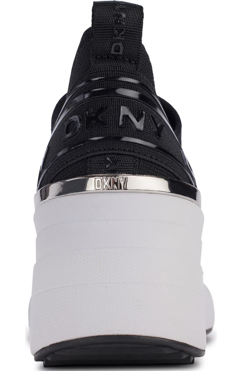 DKNY Keeva Wedge Knit Sneaker, Alternate, color, Black