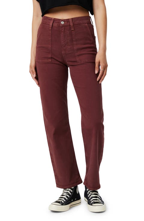 Shelia High Waist Relaxed Straight Leg Twill Pants