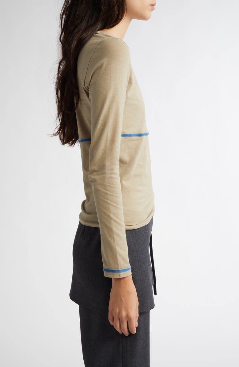 Paloma Wool Velvet Stripe Long Sleeve T-Shirt, Alternate, color, Beige