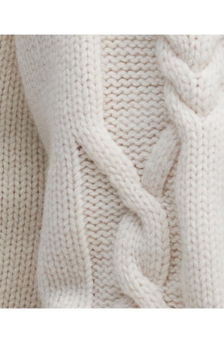 Barbour Lorelei Cable Wool Blend Cardigan, Alternate, color, Ecru Beige