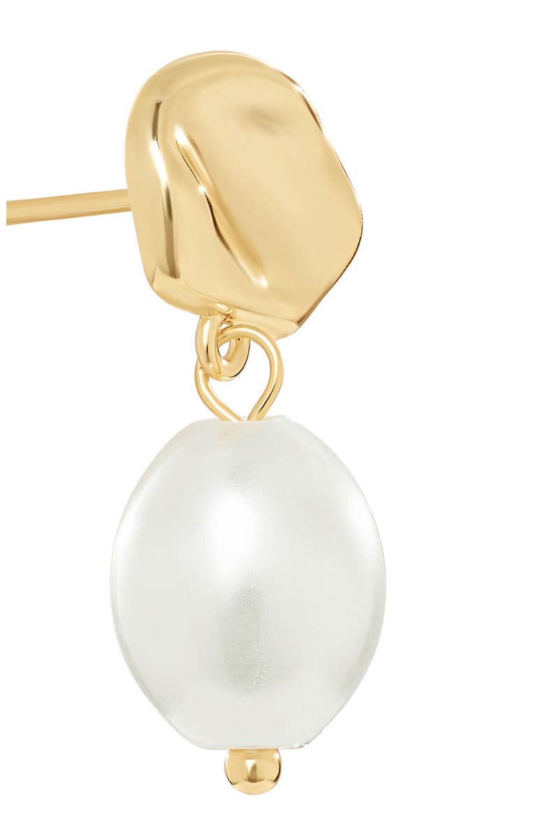 Faux Pearl Drop Earrings, Alternate, color, GOLD