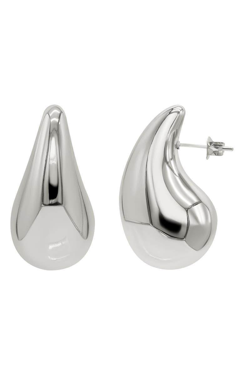 Adornia Sculptural Drop Earrings, Main, color, Silver