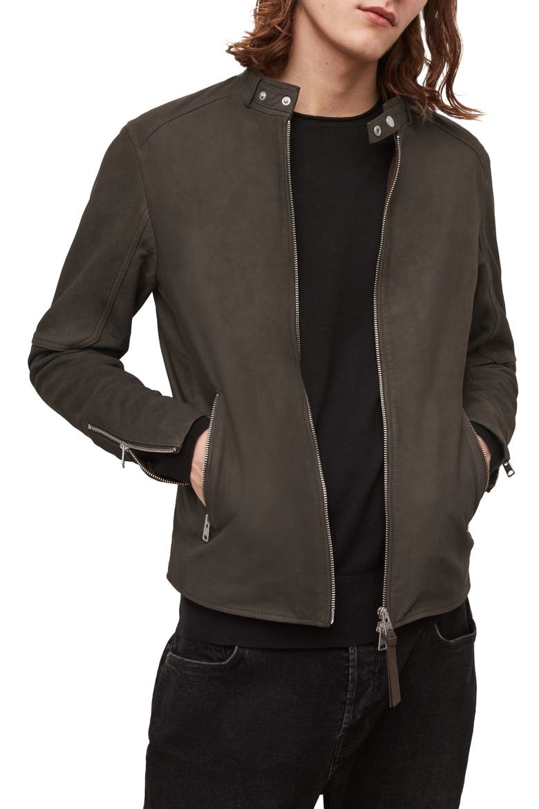 Cora Leather Jacket, Main, color, CHARCOAL