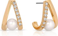 Ettika Freshwater Pearl V Drop Earrings