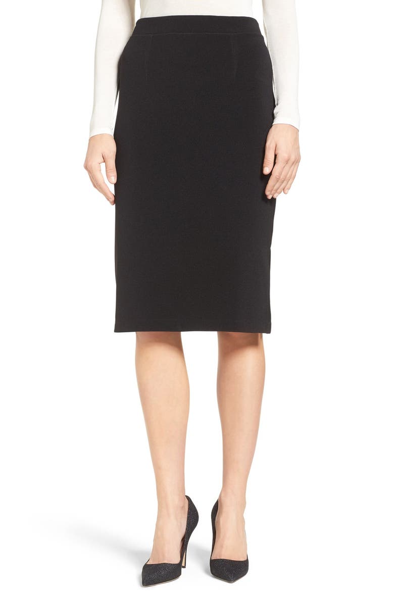 SIDE SLIT PENCIL SKIRT, Main, color, BLACK