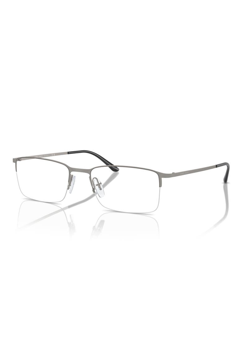 54mm Rectangle optical glasses, Alternate, color, GOLDEN GUNMETAL / DEMO LENS