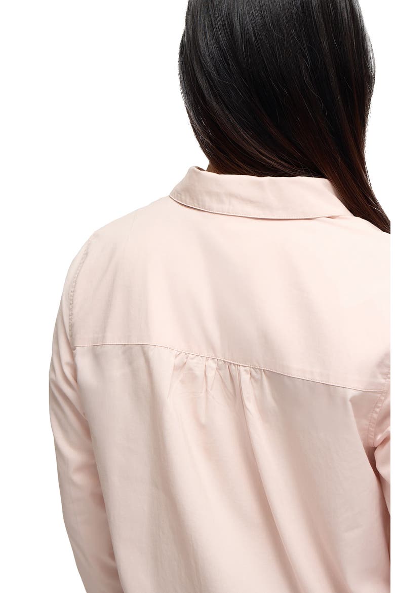 Long Sleeve Poplin Maternity Nursing Button-Down Shirt, Alternate, color, Pink
