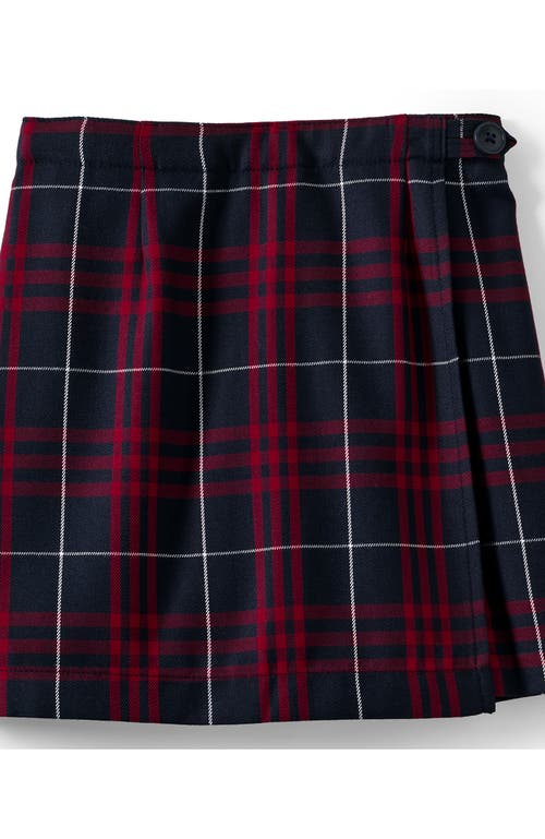 Lands' End School Uniform Girls Plaid A Line Tab Skort Top Of Knee In Multi